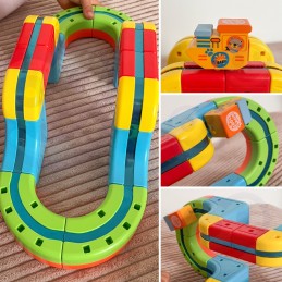 WOOPIE Magiczna Kolejka Kostkowa Klocki Konstrukcyjne Tor Antygrawitacyjny Magnetyczny 18el..
