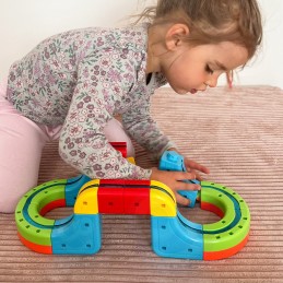 WOOPIE Magiczna Kolejka Kostkowa Klocki Konstrukcyjne Tor Antygrawitacyjny Magnetyczny 18el..