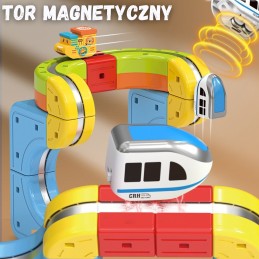 WOOPIE Magiczna Kolejka Kostkowa Klocki Konstrukcyjne Tor Antygrawitacyjny Magnetyczny 18el..
