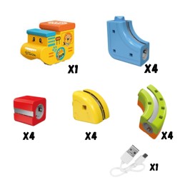 WOOPIE Magiczna Kolejka Kostkowa Klocki Konstrukcyjne Tor Antygrawitacyjny Magnetyczny 18el..