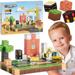 WOOPIE Magnetyczne Klocki Konstrukcyjne Plac Budowy 115 el.