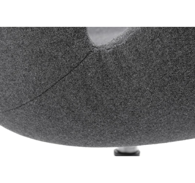 Fotel SWAN WOOL PREMIUM szary - wełna, podstawa stal