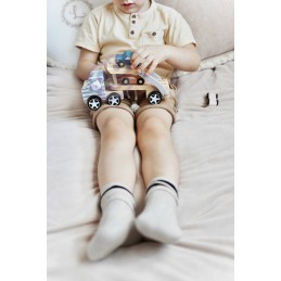 VIGA PolarB Drewniana laweta z samochodzikami Montessori