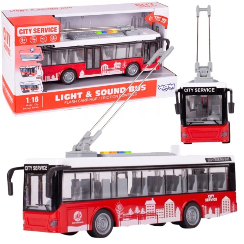 WOOPIE Autobus Trolejbus Interaktywy Elektryczny 1:16
