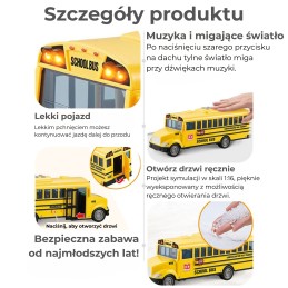 WOOPIE  Interaktywny Autobus Szkolny Elektryczny 1:20 Światło Dźwięk Prezent