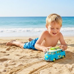 WOOPIE Samochód Bus Surfing Klasyczny Czerwony Ze Światłem I Dźwiękiem Model 1:14