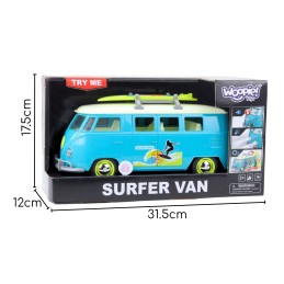 WOOPIE Samochód Bus Surfing Klasyczny Czerwony Ze Światłem I Dźwiękiem Model 1:14