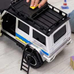WOOPIE Zestaw Samochód Terenowy Policyjny z Przyczepą na Motocykl
