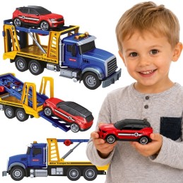 WOOPIE Laweta Ciężarówka Transporter Z Autkiem Światło Dźwięk Skala 1:14
