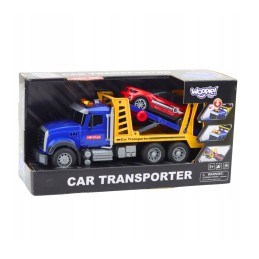 WOOPIE Laweta Ciężarówka Transporter Z Autkiem Światło Dźwięk Skala 1:14