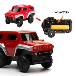 WOOPIE Kolejka Elektryczna Tor Wyścigowy 2w1 Pociąg Wiadukt Auto XXL 192 el.