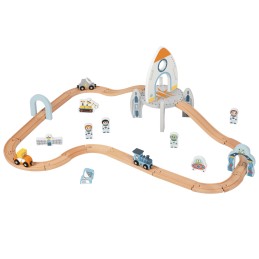TOOKY TOY Drewniana Kolejka Kosmiczna Zestaw Tory