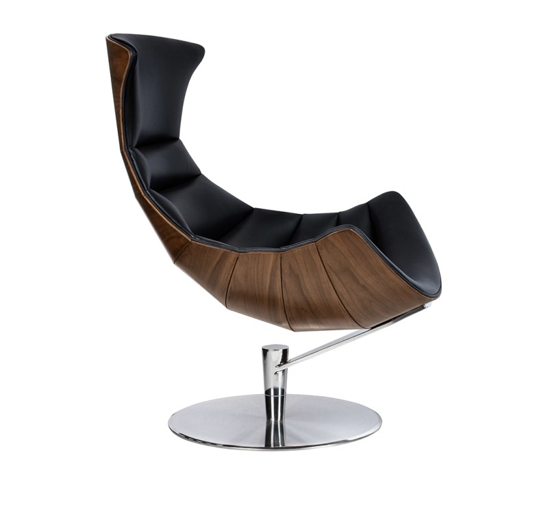 Fotel HOMMER z podnóżkiem czarny