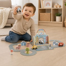 TOOKY TOY Zestaw Mini Miasto Przenośny Zestaw Torba Samochody
