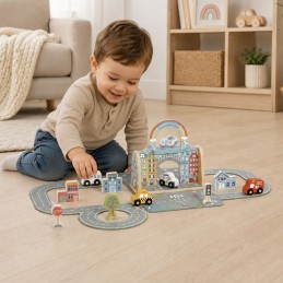 TOOKY TOY Zestaw Mini Miasto Przenośny Zestaw Torba Samochody