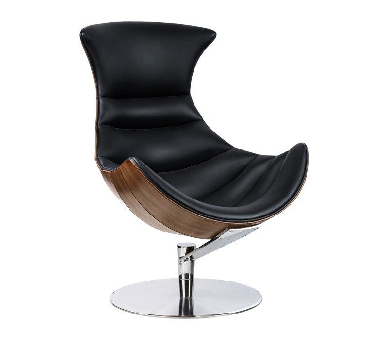 Fotel HOMMER z podnóżkiem czarny