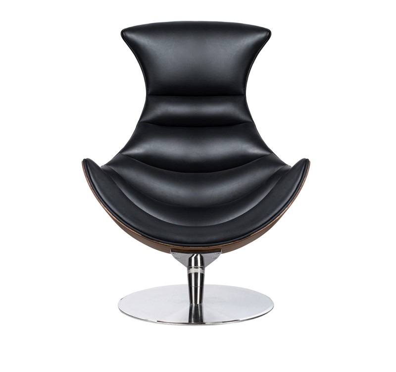 Fotel HOMMER z podnóżkiem czarny