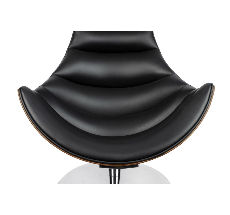 Fotel HOMMER z podnóżkiem czarny