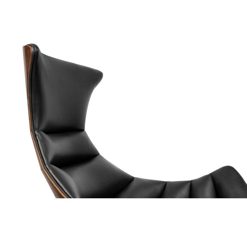 Fotel HOMMER z podnóżkiem czarny