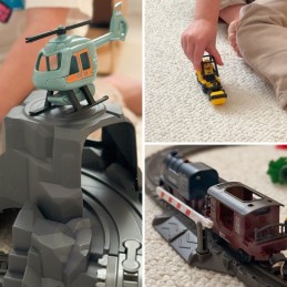 WOOPIE Elektryczna Kolejka Tor Retro Ciuchcia Lokomotywa + 2 Wagony – Zestaw 76 el.