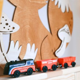 WOOPIE Zestaw Elektryczna Kolejka Lokomotywa Tor Farma Zwierzęta 70 el.