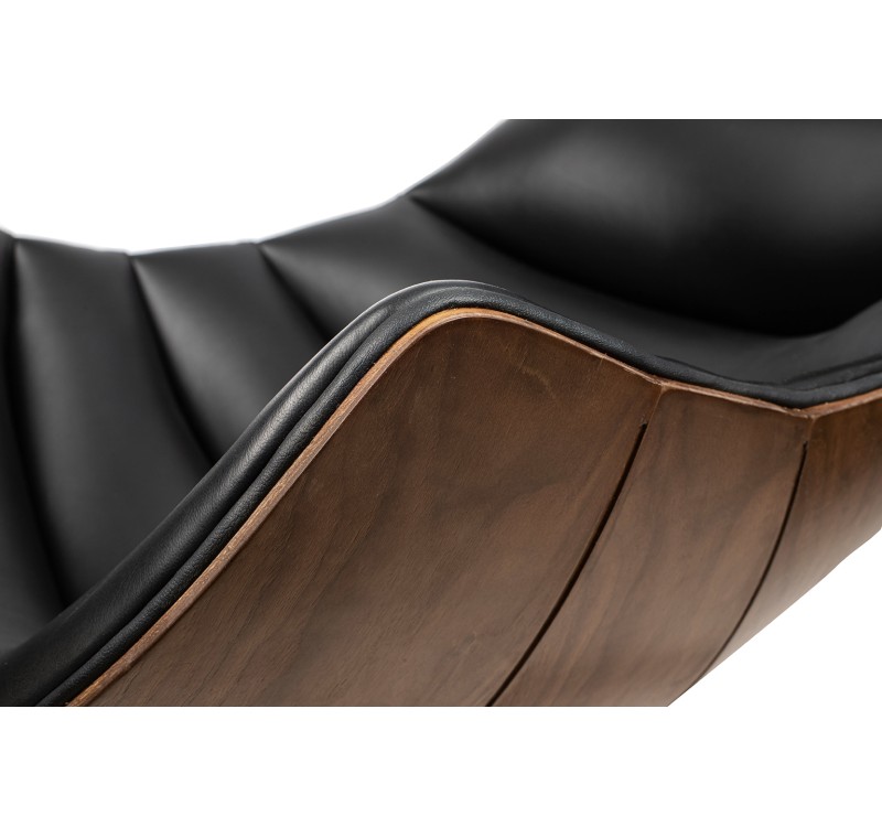 Fotel HOMMER z podnóżkiem czarny