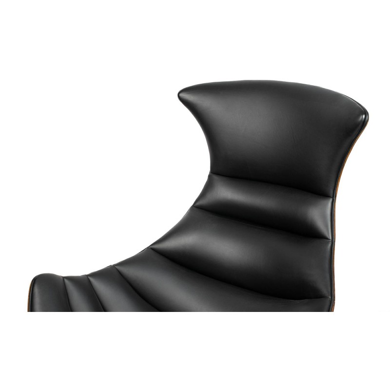 Fotel HOMMER z podnóżkiem czarny