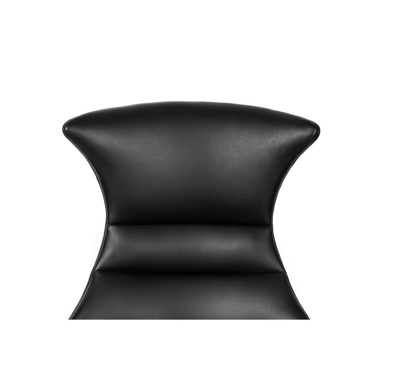 Fotel HOMMER z podnóżkiem czarny