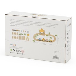 Viga PolarB Kolejka Drewniana Pociąg Tory Zestaw 30el Prezent dla Chłopca 3+
