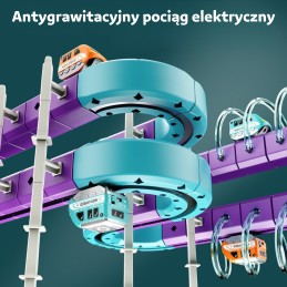 WOOPIE Zestaw Konstrukcyjny Magnetyczny Tor Kolejowy z Efektem Przyciągania 38 el.