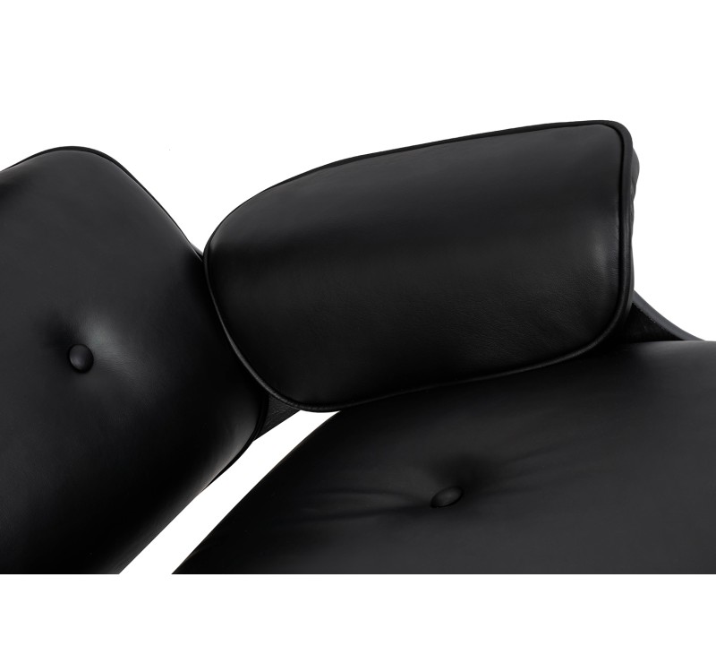 Fotel LOUNGE HM czarny / heban z podnóżkiem