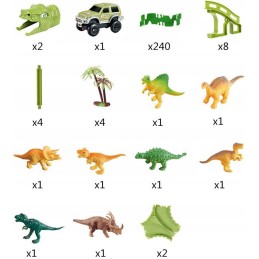 WOOPIE Tor Samochodowy XXL Dinozaury 240 el.