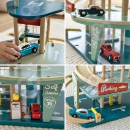 CLASSIC WORLD Wielopoziomowy Parking Auta Helikopter Dystybutor Myjnia + Akc.