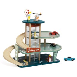 CLASSIC WORLD Wielopoziomowy Parking Auta Helikopter Dystybutor Myjnia + Akc.