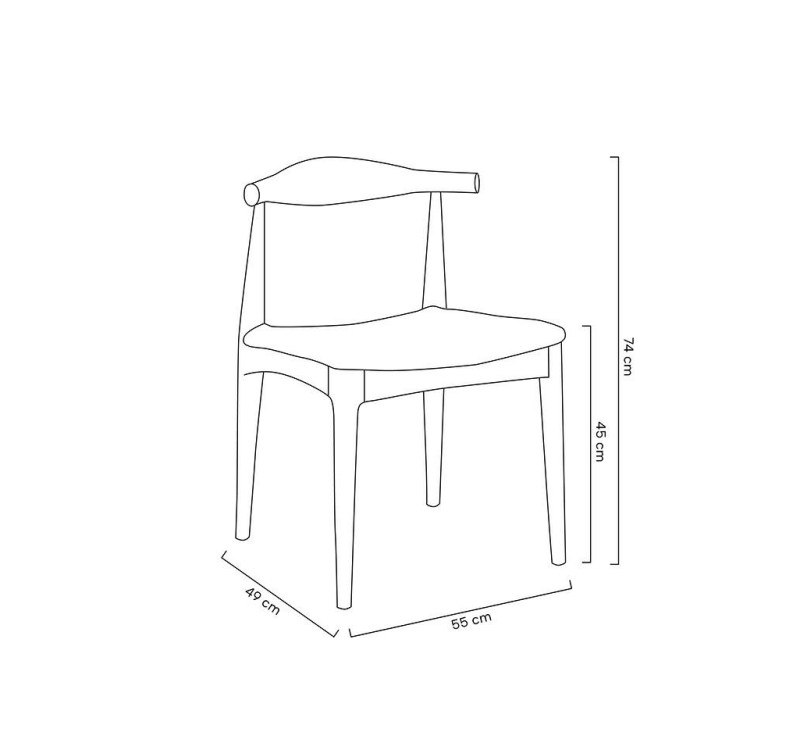 Krzesło ELBOW ciemnobrązowe - drewno jesion, ekoskóra czarna