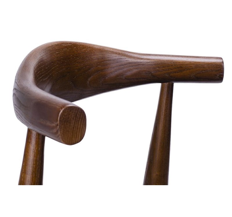 Krzesło ELBOW ciemnobrązowe - drewno jesion, ekoskóra czarna