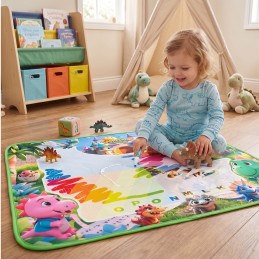 WOOPIE Mata Wodna do Malowania dla Dzieci z Dinozaurami + Akcesoria