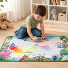 WOOPIE Mata Wodna do Malowania dla Dzieci z Dinozaurami + Akcesoria