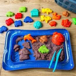 WOOPIE Piasek Kinetyczny 0,8 kg Zestaw w Koszyku z Foremkami +  /