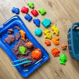 WOOPIE Piasek Kinetyczny 0,8 kg Zestaw w Koszyku z Foremkami +  /