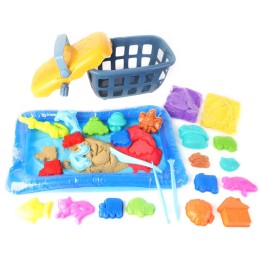 WOOPIE Piasek Kinetyczny 0,8 kg Zestaw w Koszyku z Foremkami +  /