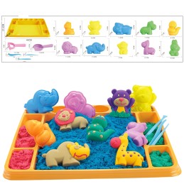 WOOPIE Piasek Kinetyczny 1,2 kg Zestaw XL ZOO Taca z Foremkami