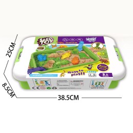 WOOPIE Piasek Kinetyczny 1,5 kg Zestaw XXL ZOO Safari Stolik z Foremkami
