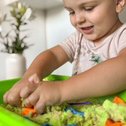 WOOPIE Piasek Kinetyczny 1,5 kg Zestaw XXL ZOO Safari Stolik z Foremkami