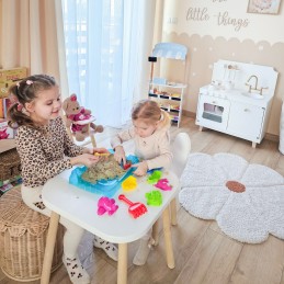 WOOPIE Piasek Kinetyczny 0,5 kg Zestaw Stolik z Foremkami