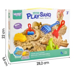 WOOPIE Piasek Kinetyczny 0,5 kg Zestaw Stolik z Foremkami