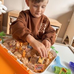 WOOPIE Zestaw Piasek Kinetyczny Plac Budowy w Walizce Pojazdy 1kg