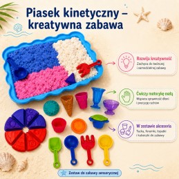 WOOPIE Piasek Kinetyczny Zestaw Lodziarnia Desery 24el
