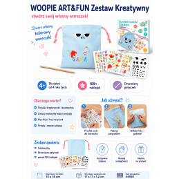 WOOPIE ART&FUN Zestaw Kreatywny Zrób Torebkę Dekorowanie Woreczka Imię Dziecka DIY