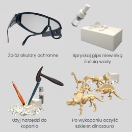 WOOPIE Wykopalisko "Mały Archeolog" 6 Szkieletów Dinozaurów